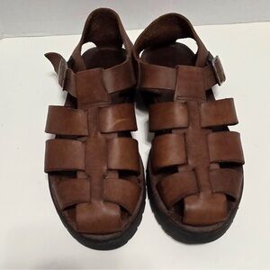 Eddie Bauer Brown Leather Fisherman Sandals with Buckle
